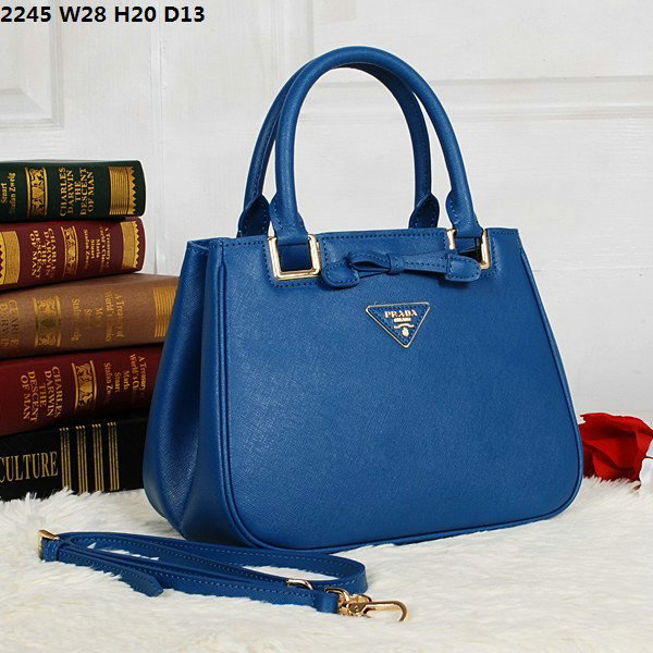 2014 Prada saffiano calfskin tote BN2245 blue